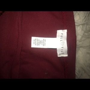 maroon tube top with double white stripes